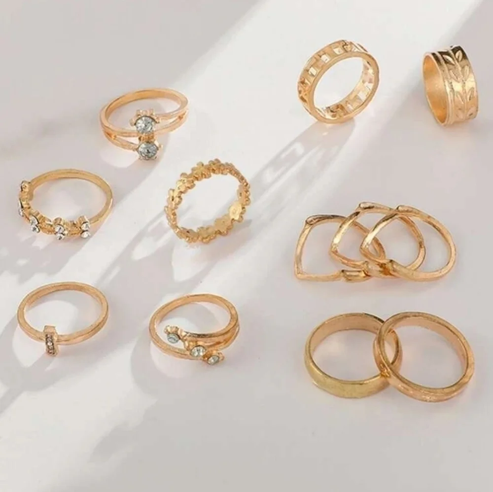 12pcs Rhinestone Ring Set - Picture 2 of 4